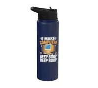 I Make Computer Beep Boop Funny Software Engineer Coding Stainless Steel Insulated Water Bottle