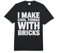 I Make Cool Things with Bricks Brickmaker Maçonnerie Brickwork Comfort Colors Adult Heavyweight T-Shirt