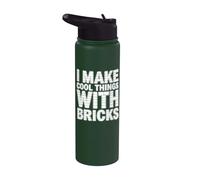 I Make Cool Things With Bricks Brickmaker Maçonnerie Brickwork Stainless Steel Insulated Water Bottle