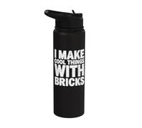 I Make Cool Things With Bricks Brickmaker Maçonnerie Brickwork Stainless Steel Insulated Water Bottle