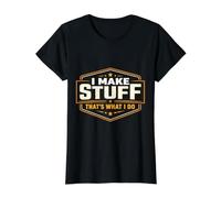 I Make Stuff That's What I Do Vintage DIY Maker Creator Blague T-Shirt Graphique avec Valeur, Femme, Noir, XL