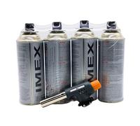 i-mex Imex Chalumeau à souder Piezo (Lot de 4 cartouches de gaz)