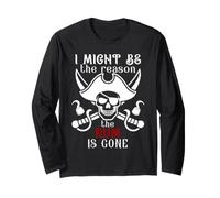 I Might Be The Reason The Rum is Gone Men Pirate Drinking Manche Longue