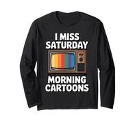 I Miss Saturday Morning Cartoons Nostalgie des années 80 Manche Longue