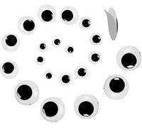 I-mondi® Lot de 75 yeux mobiles ronds noirs de 8 mm, 10 mm, 15 mm, 20 mm