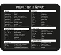 I Mouse Pad with Windows Shortcuts in French I 24 x 19 cm I Standard Size Non-Slip Mouse Mat I Overview of Keyboard Shortcuts I dv838