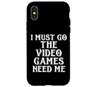 I Must Go The Video Games Need ME Funny Gamer Meme Cosplay Coque pour iPhone X/XS