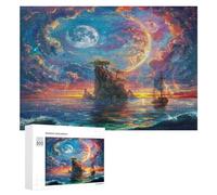 î Navire Voyageur Puzz 300 Pièces Vision 3D FamilJouet Éducatif Créatif Caau Unique Décoration Morne Relaxation Artistique 300 PCS