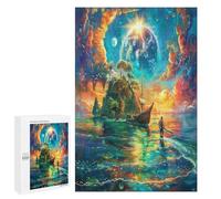 î Navire Voyageur Puzzs 1000 Pièces Artistique Relaxant Arc-en-Ciel Dreamily Fantastic JeuChalnge pour Famil Vision 3D Qualité Supérieure Décoration Intérieure 1000 PCS