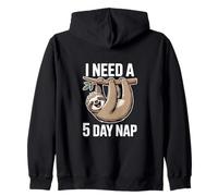 I Need A 5 Day Nap Sloth Funny Lazy Humour Sweat à Capuche