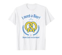 I Need A Bier - Thank God I'm German (Graphique Bretzel) T-Shirt