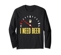 I Need Beer Funny Fuel Gauge Tee for Beer Lovers & Party Manche Longue