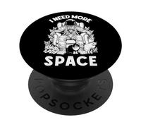 I Need More Space for Cats Funny Astronaute Amoureux des Chats PopSockets PopGrip Adhésif