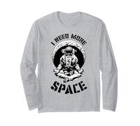 I Need More Space Yoga Astronaute Citation Humoristique Rétro Science Manche Longue