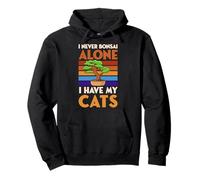 I Never Bonsai Alone I Have My Cats Funny At Home Introverti Sweat à Capuche