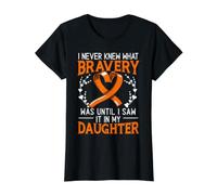 I Never Knew What Bravery Was Leukemia Supporter de Sensibilisation à la leucémie T-Shirt Graphique avec Valeur, Femme, Noir, XL