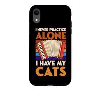 I Never Practice Accordéon Alone I Have My Cats Coque pour iPhone XR