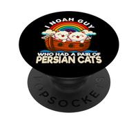 I Noah Guy Qui Avait Une Paire de Chats persans L'arche de Noé, Jeu de Mots PopSockets PopGrip Adhésif