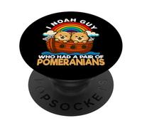 I Noah Guy Qui Avait Une Paire de Chiens de l'arche de Noé de Poméranie PopSockets PopGrip Adhésif
