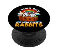 I Noah Guy Qui Avait Une Paire de Lapins Le Lapin de l'arche de Noé PopSockets PopGrip Adhésif
