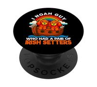 I Noah Guy Qui Avait Une Paire de Setters Irlandais, Le Chien Noah's Ark PopSockets PopGrip Adhésif