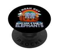 I Noah Guy Who Had A Pair of Elephants Noah's Ark Religiious PopSockets PopGrip Adhésif