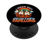 I Noah Guy Who Had A Pair of Papillons Noah's Ark Religiious PopSockets PopGrip Adhésif