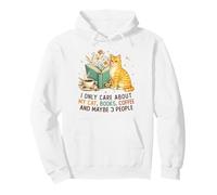 I Only Care About My Cat Coffee Books and 3 People Reading Sweat à Capuche