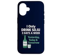 I Only Drink Soju 3 Days a Week Humour coréen drôle d'alcool Coque pour iPhone 16