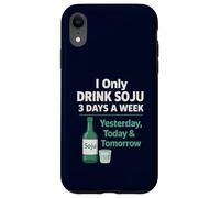 I Only Drink Soju 3 Days a Week Humour coréen drôle d'alcool Coque pour iPhone XR
