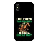 I Only Need Two Minutes to Have A Great Day - Course de Chevaux Coque pour iPhone X/XS