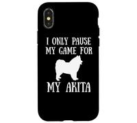 I Only Pause My Game For My Akita Gamer E-Sports Player Coque pour iPhone X/XS