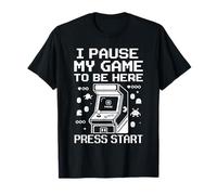 I Pause My Game to Be Here Rétro Arcade Gamer Funny Pixel T-Shirt