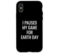 I Paused My Game for Earth Day Gamer E-Sports Player Planet Coque pour iPhone X/XS