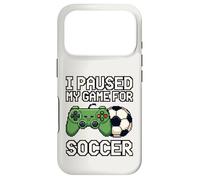 I Paused My Game for Soccer Funny Pixel Art Gamer 8 Bits Coque pour iPhone 17 Pro