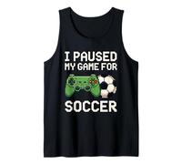 I Paused My Game for Soccer Funny Pixel Art Gamer 8 Bits Débardeur