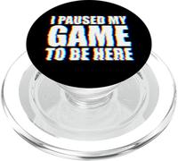 I Paused My Game to Be Here Glitch EDM PopSockets PopGrip pour MagSafe