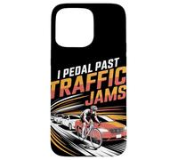 I Pedal Past Traffic Embouteillages Vélo Coque pour iPhone 15 Pro Max