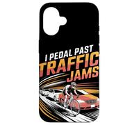 I Pedal Past Traffic Embouteillages Vélo Coque pour iPhone 16