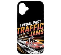I Pedal Past Traffic Embouteillages Vélo Coque pour iPhone 16 Plus