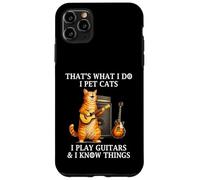 I Pet Cats I Play Guitars and I Know Things Funny Guitarist Coque pour iPhone 11 Pro Max