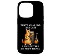 I Pet Cats I Play Guitars and I Know Things Funny Guitarist Coque pour iPhone 14 Pro