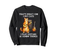 I Pet Cats I Play Guitars and I Know Things Funny Guitarist Sweatshirt