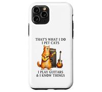 I Pet Cats Play Guitars and I Know Things Funny Guitarist Coque pour iPhone 11 Pro