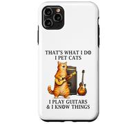 I Pet Cats Play Guitars and I Know Things Funny Guitarist Coque pour iPhone 11 Pro Max