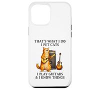 I Pet Cats Play Guitars and I Know Things Funny Guitarist Coque pour iPhone 12 Pro Max