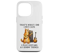 I Pet Cats Play Guitars and I Know Things Funny Guitarist Coque pour iPhone 13 Pro