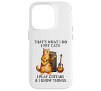I Pet Cats Play Guitars and I Know Things Funny Guitarist Coque pour iPhone 14 Pro