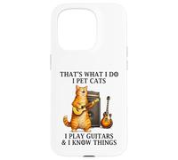 I Pet Cats Play Guitars and I Know Things Funny Guitarist Coque pour iPhone 15 Pro