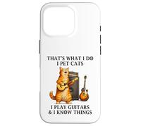 I Pet Cats Play Guitars and I Know Things Funny Guitarist Coque pour iPhone 16 Pro